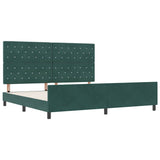 Letto a molle con testiera Verde Scuro 200 x 200 cm Velluto