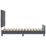 Letto a molle con testiera Grigio scuro 90 x 190 cm Velluto