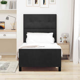 Letto a molle con testiera Nero 90 x 190 cm Velluto