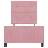 Letto a molle con testiera Rosa 90 x 190 cm Velluto