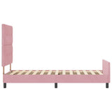 Letto a molle con testiera Rosa 90 x 190 cm Velluto