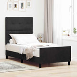 Letto a molle con testiera Nero 90 x 200 cm Velluto