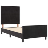Letto a molle con testiera Nero 90 x 200 cm Velluto