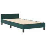 Letto a molle con testiera Verde Scuro 90 x 200 cm Velluto