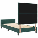 Letto a molle con testiera Verde Scuro 90 x 200 cm Velluto