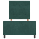 Letto a molle con testiera Verde Scuro 90 x 200 cm Velluto