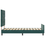 Letto a molle con testiera Verde Scuro 90 x 200 cm Velluto