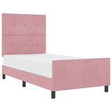 Letto a molle con testiera Rosa 90 x 200 cm Velluto