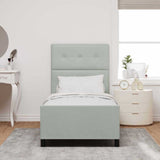 Letto a molle con testiera Grigio chiaro 100 x 200 cm Velluto