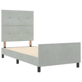 Letto a molle con testiera Grigio chiaro 100 x 200 cm Velluto