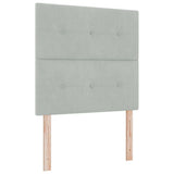 Letto a molle con testiera Grigio chiaro 100 x 200 cm Velluto