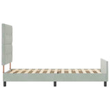 Letto a molle con testiera Grigio chiaro 100 x 200 cm Velluto