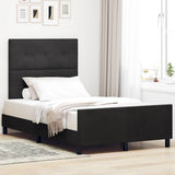 Letto a molle con testiera Nero 120 x 190 cm Velluto