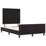 Letto a molle con testiera Nero 120 x 190 cm Velluto