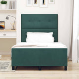 Letto a molle con testiera Verde Scuro 120 x 190 cm Velluto