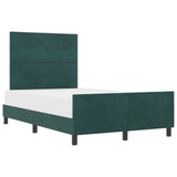 Letto a molle con testiera Verde Scuro 120 x 190 cm Velluto
