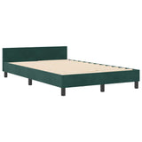 Letto a molle con testiera Verde Scuro 120 x 190 cm Velluto