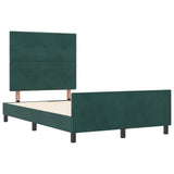 Letto a molle con testiera Verde Scuro 120 x 190 cm Velluto