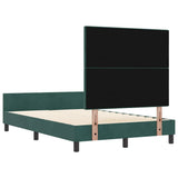 Letto a molle con testiera Verde Scuro 120 x 190 cm Velluto