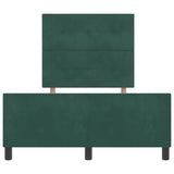 Letto a molle con testiera Verde Scuro 120 x 190 cm Velluto