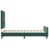 Letto a molle con testiera Verde Scuro 120 x 190 cm Velluto
