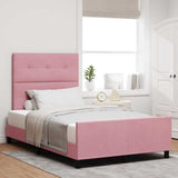 Letto a molle con testiera Rosa 120 x 190 cm Velluto