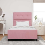 Letto a molle con testiera Rosa 120 x 190 cm Velluto