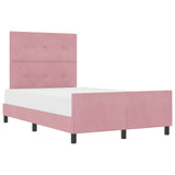 Letto a molle con testiera Rosa 120 x 190 cm Velluto