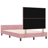 Letto a molle con testiera Rosa 120 x 190 cm Velluto