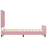 Letto a molle con testiera Rosa 120 x 190 cm Velluto