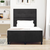 Letto a molle con testiera Nero 120 x 200 cm Velluto