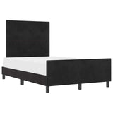 Letto a molle con testiera Nero 120 x 200 cm Velluto