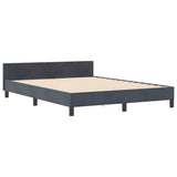 Letto a molle con testiera Grigio scuro 140 x 190 cm Velluto