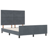 Letto a molle con testiera Grigio scuro 140 x 190 cm Velluto