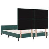 Letto a molle con testiera Verde Scuro 140 x 190 cm Velluto