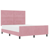 Letto a molle con testiera Rosa 140 x 190 cm Velluto