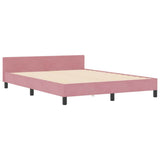 Letto a molle con testiera Rosa 140 x 190 cm Velluto