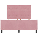 Letto a molle con testiera Rosa 140 x 190 cm Velluto