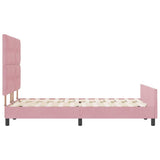 Letto a molle con testiera Rosa 140 x 190 cm Velluto