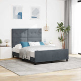 Letto a molle con testiera Grigio scuro 140 x 200 cm Velluto