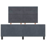 Letto a molle con testiera Grigio scuro 140 x 200 cm Velluto