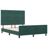 Letto a molle con testiera Verde Scuro 140 x 200 cm Velluto