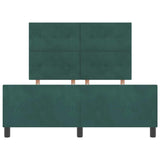 Letto a molle con testiera Verde Scuro 140 x 200 cm Velluto