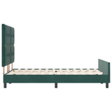 Letto a molle con testiera Verde Scuro 140 x 200 cm Velluto