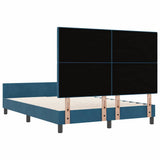 Letto a molle con testiera Blu Scuro 140 x 200 cm Velluto