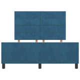Letto a molle con testiera Blu Scuro 140 x 200 cm Velluto