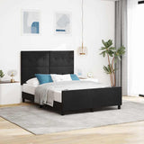 Letto a molle con testiera Nero 160 x 200 cm Velluto