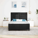 Letto a molle con testiera Nero 160 x 200 cm Velluto