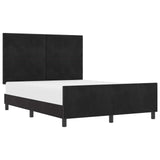 Letto a molle con testiera Nero 160 x 200 cm Velluto