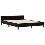 Letto a molle con testiera Nero 160 x 200 cm Velluto